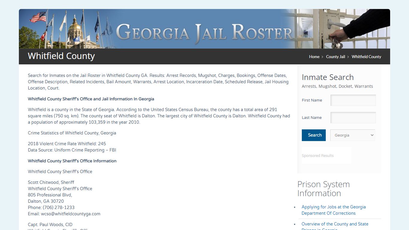 Whitfield County | Georgia Jail Inmate Search